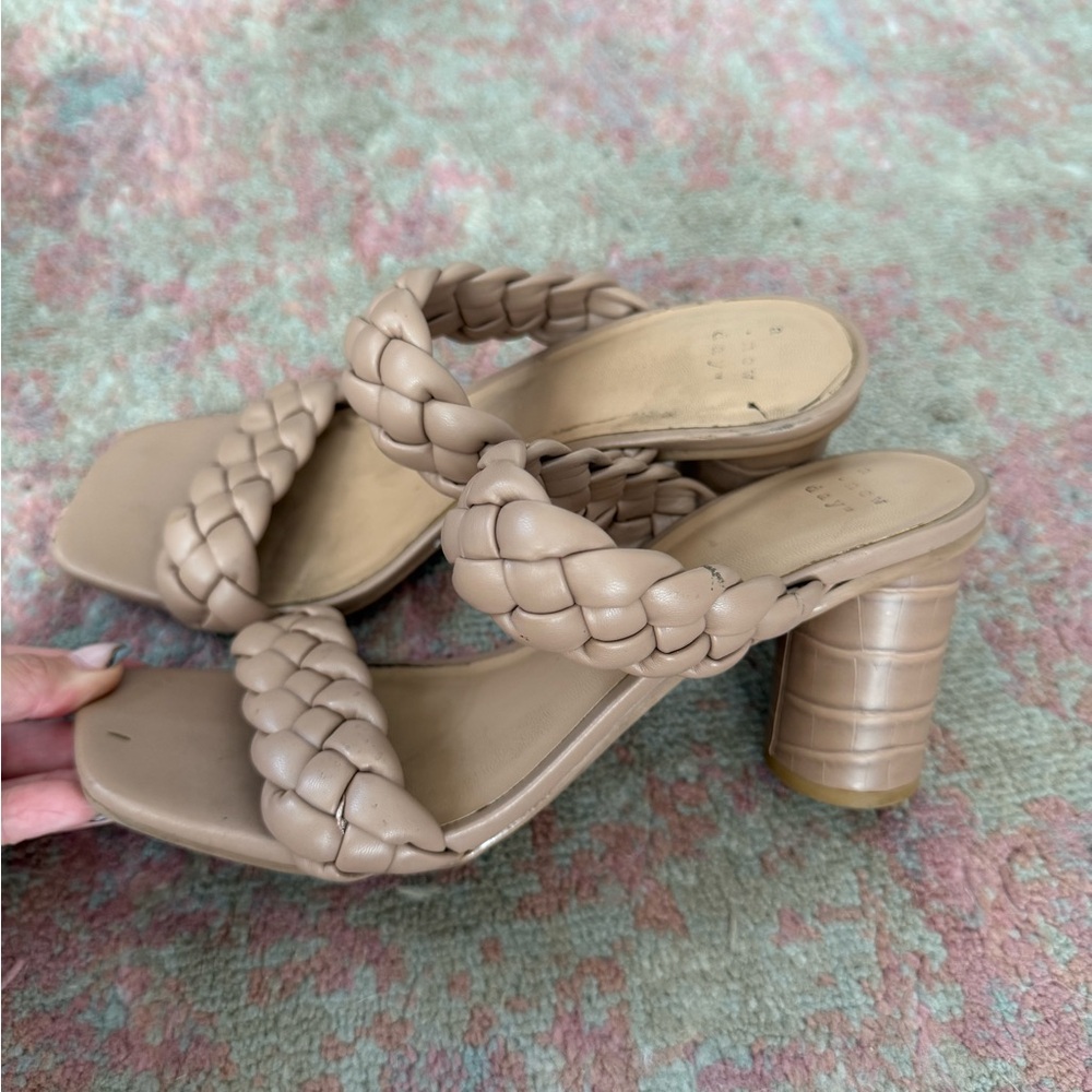 Braided Tan Heeled Sandals